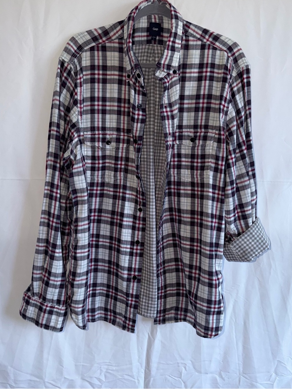 Gap Men's Plaid Button-Up Plaid Shirt